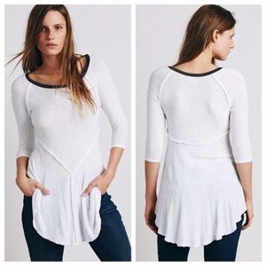 Free People White Weekend Layering Top Small